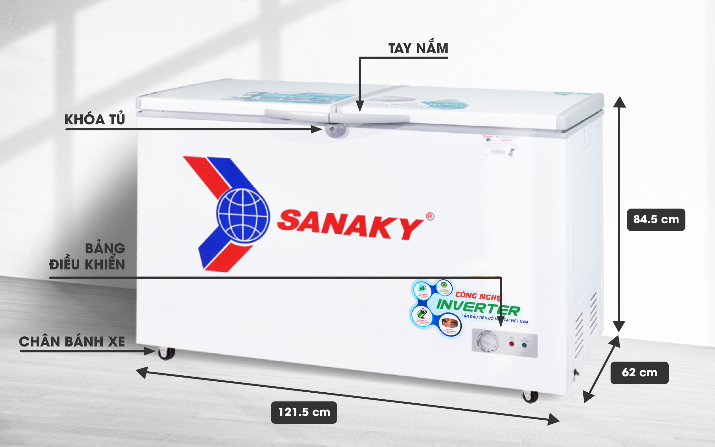 Tủ Đông Sanaky VH-3699A3 270 lít, 1 ngăn đông, inverter