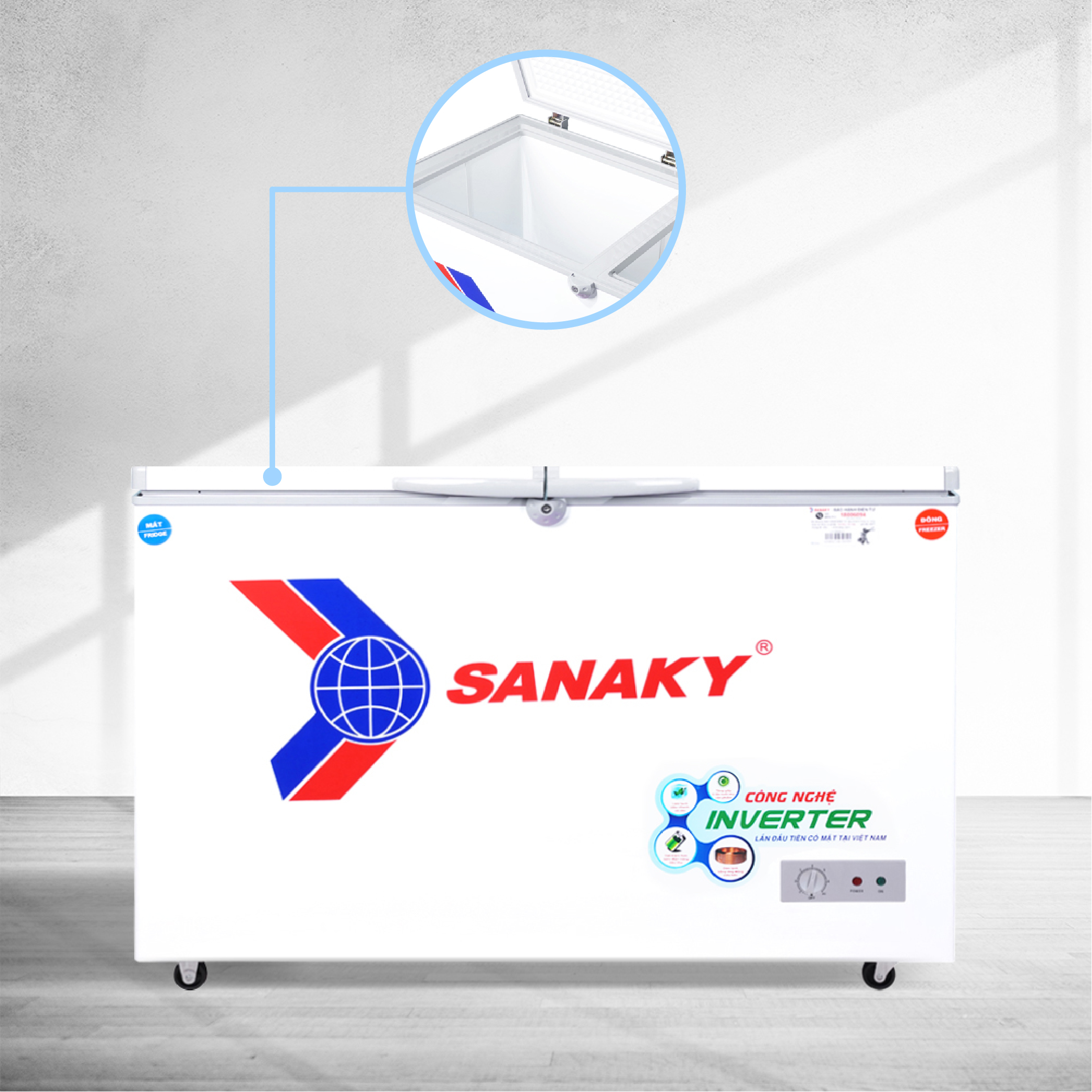 Tủ Đông Sanaky VH-4099W3 300 lít, 1 ngăn đông, 1 ngăn mát, inverter
