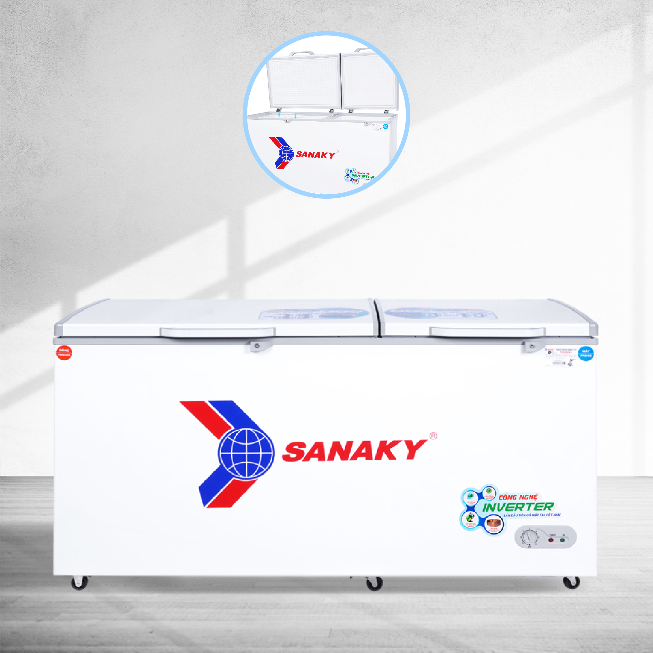 Tủ Đông Sanaky VH-6699W3 500 lít, 1 ngăn đông, 1 ngăn mát, inverter