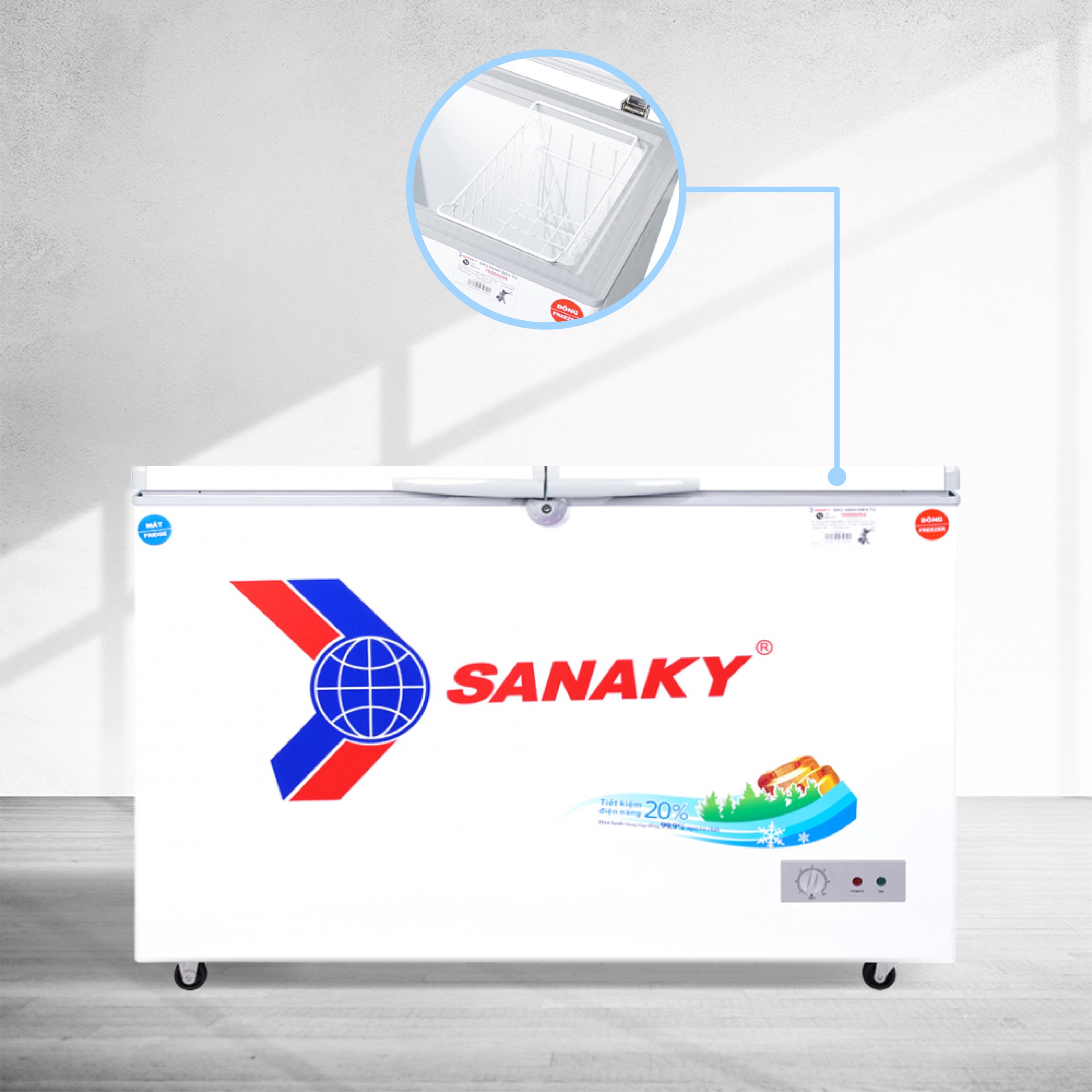Tủ Đông Sanaky VH-4099W1 280 lít, 1 ngăn đông, 1 ngăn mát, dàn lạnh đồng