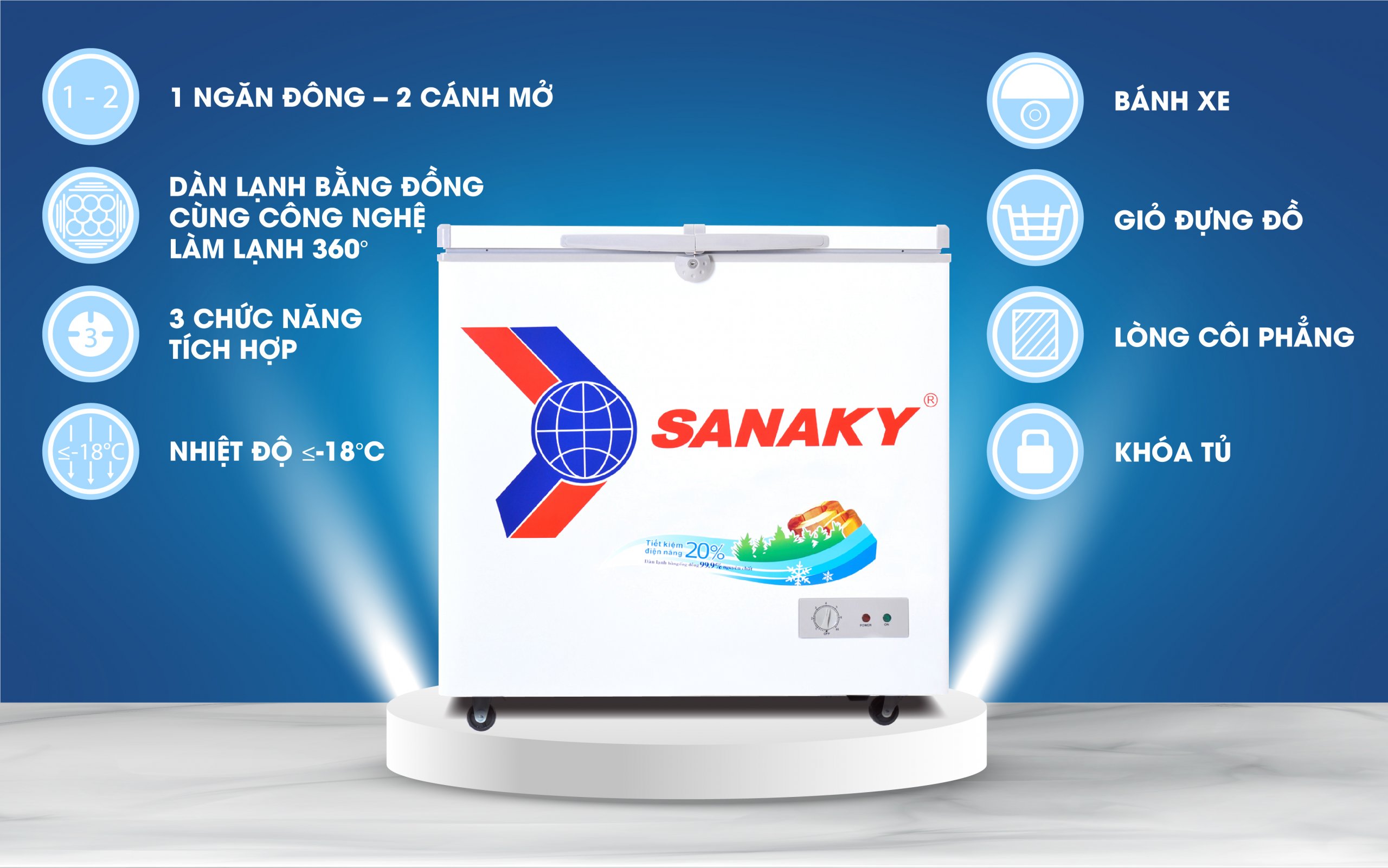 Tủ Đông Sanaky Vh-2899A2K 240 Lít Giá Rẻ Nhất Tháng 09/2023