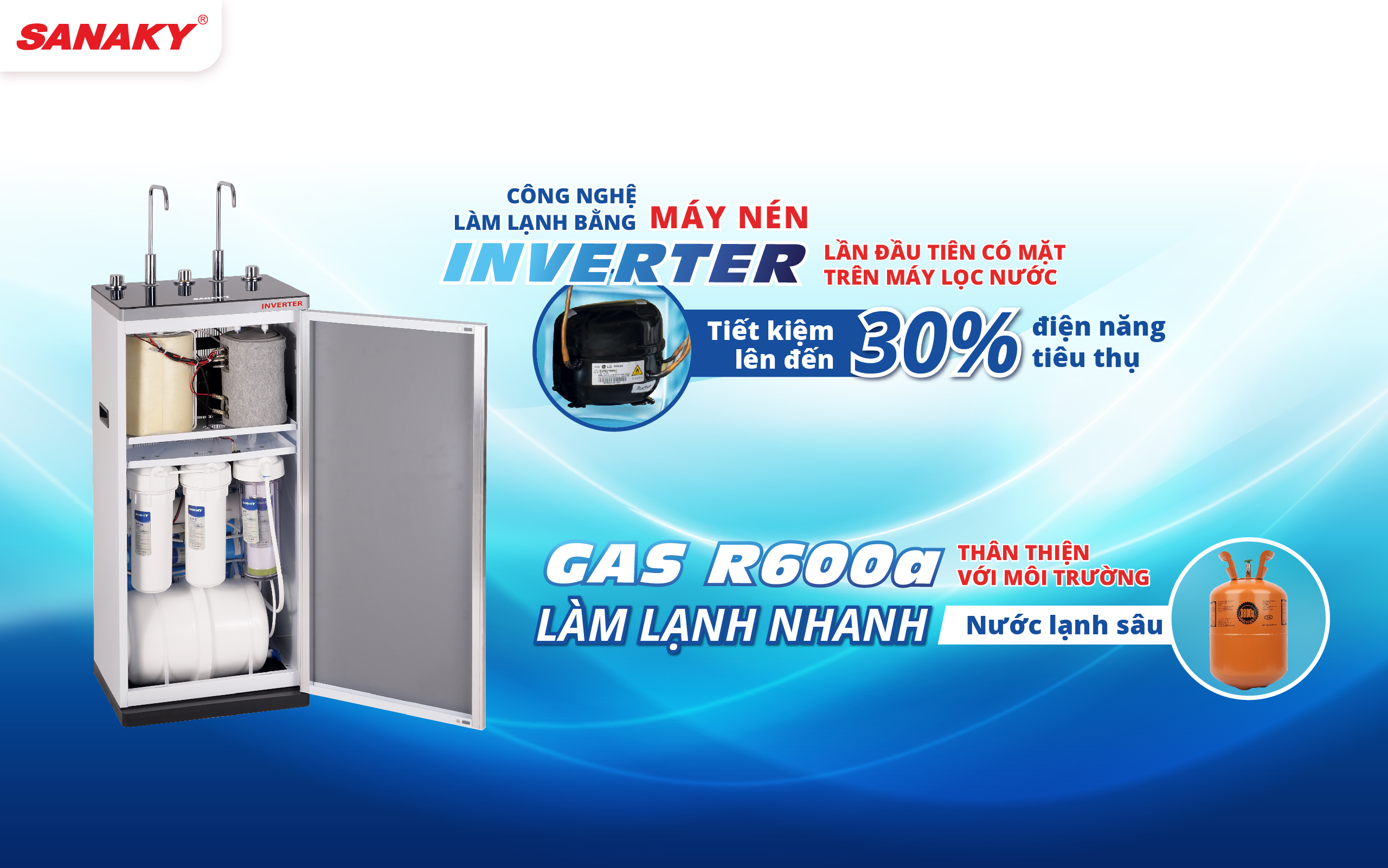 Công nghệ máy nén Inverter làm lạnh đầu tiên ở Máy lọc nước tại Việt Nam