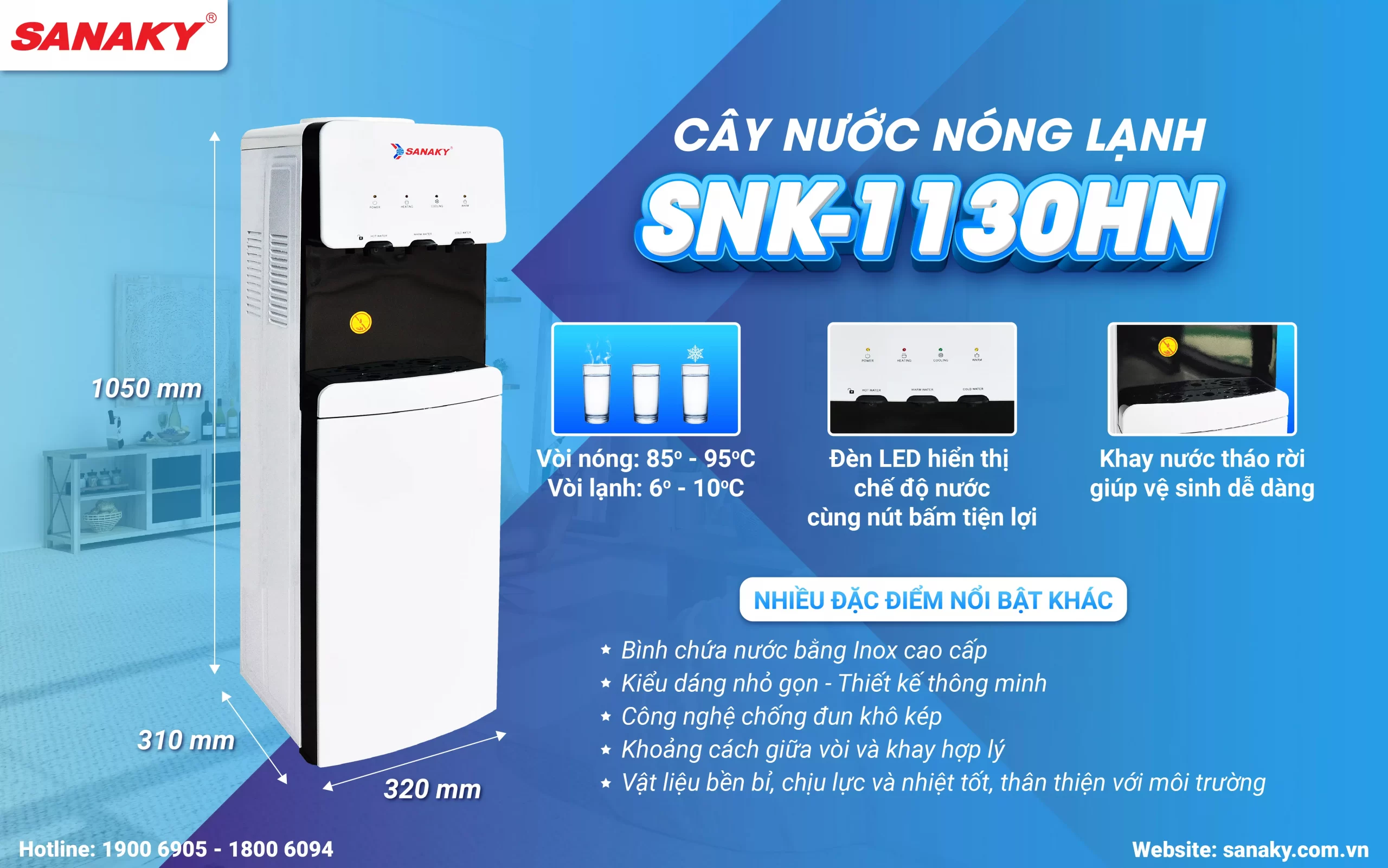 Cây nước nóng lạnh Sanaky SNK-1130HN