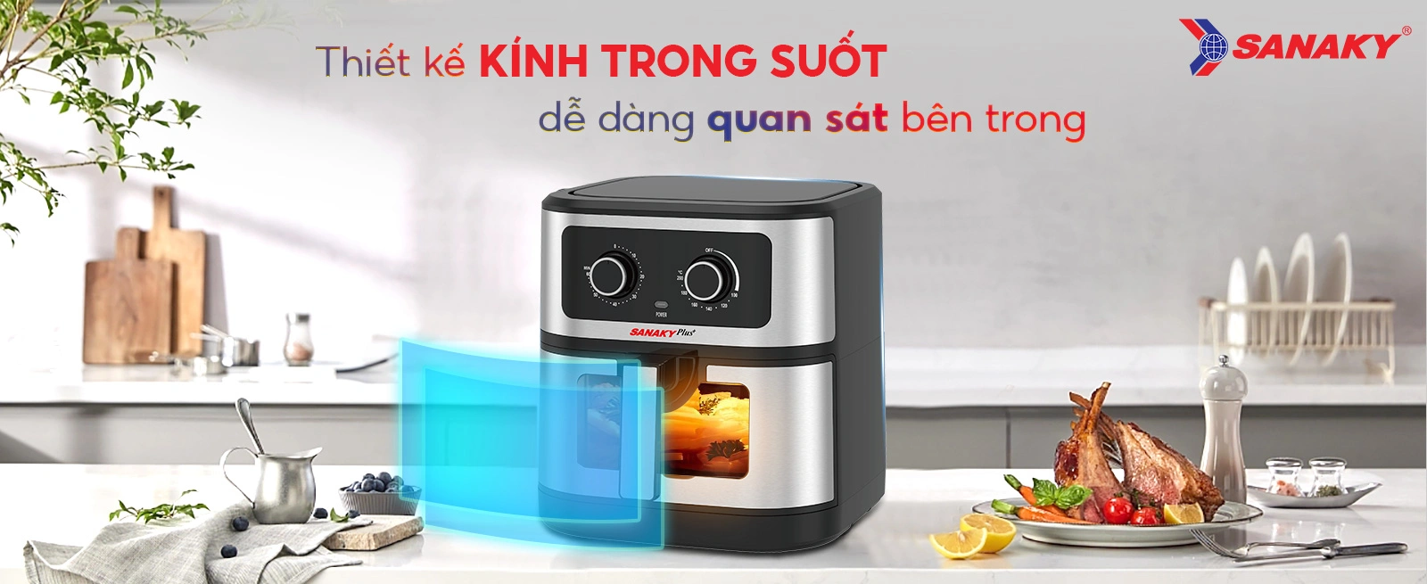 Thiết kế kính trong suốt dễ dàng quan sát bên trong