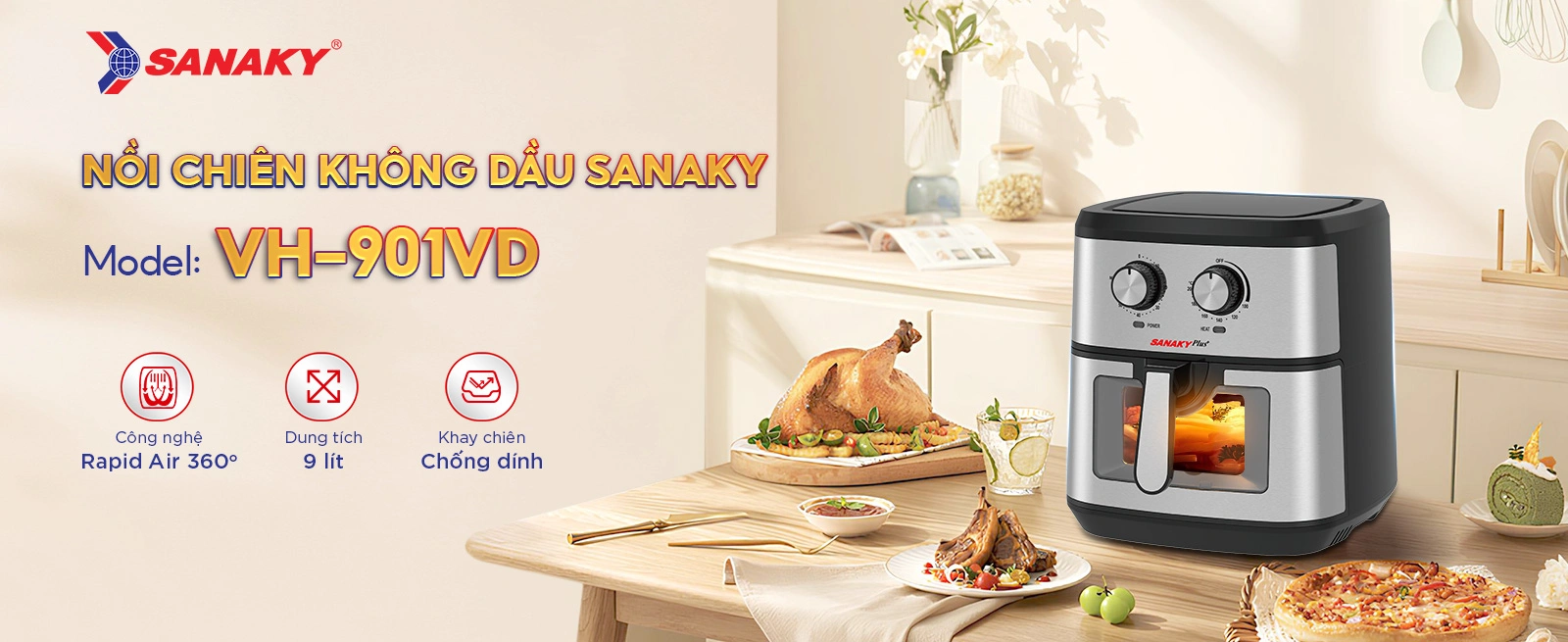 Nồi chiên không dầu Sanaky VH-901VD