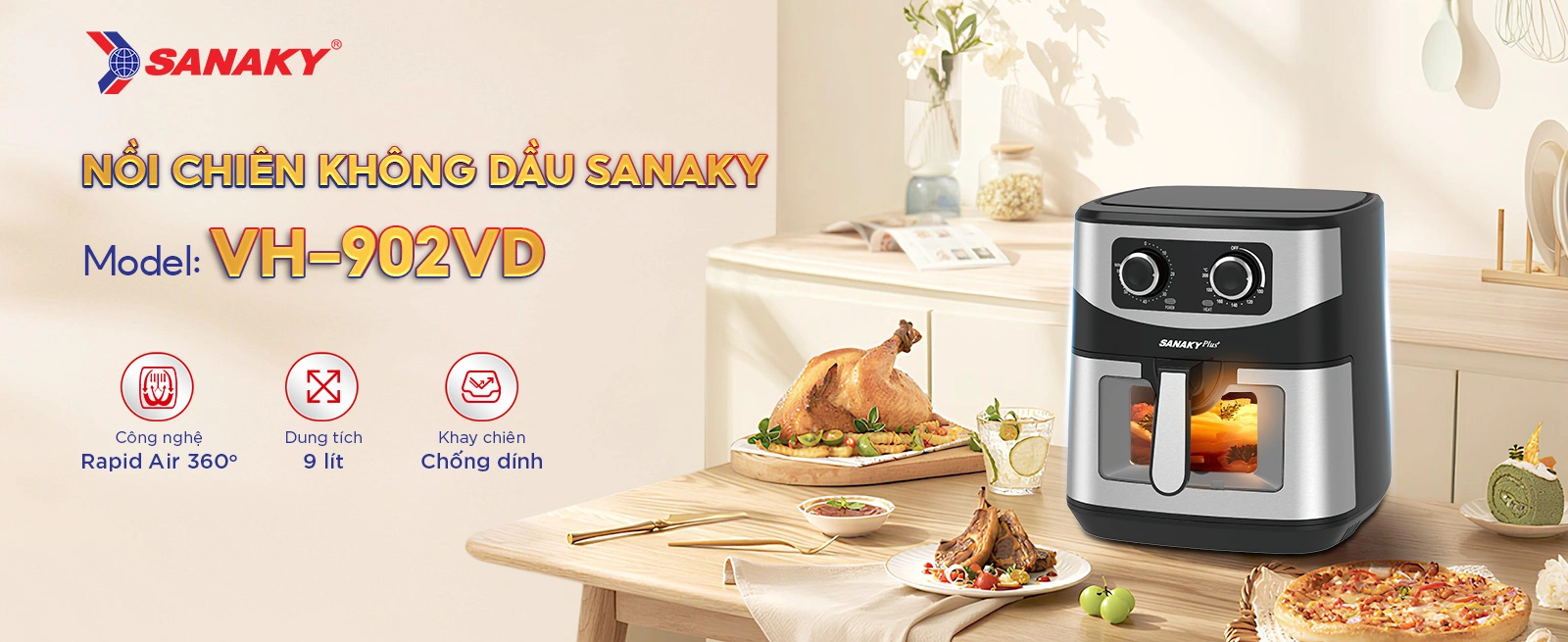 Nồi chiên không dầu Sanaky VH-902VD 