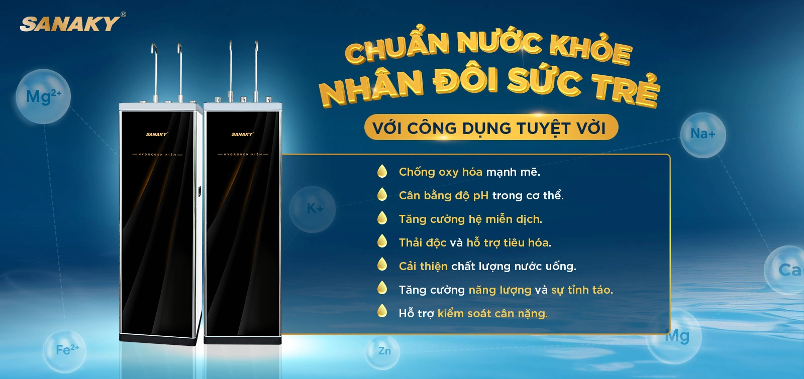 10 lõi lọc cao cấp với Công nghệ lọc Khoáng - Kiềm hiện đại