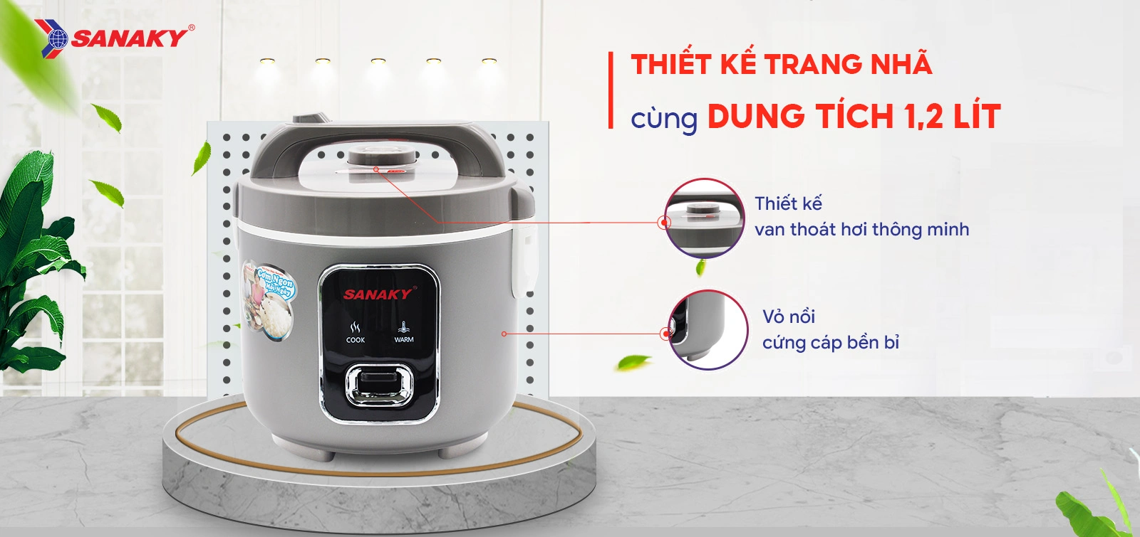 Thiết kế trang nhã cùng dung tích 1,2 Lít