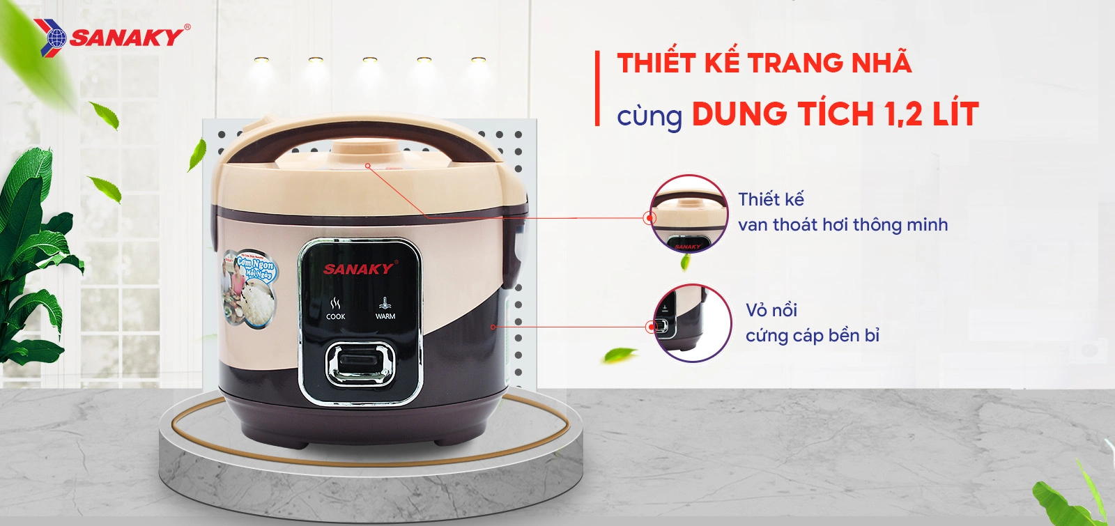 Thiết kế trang nhã cùng dung tích 1,2 Lít