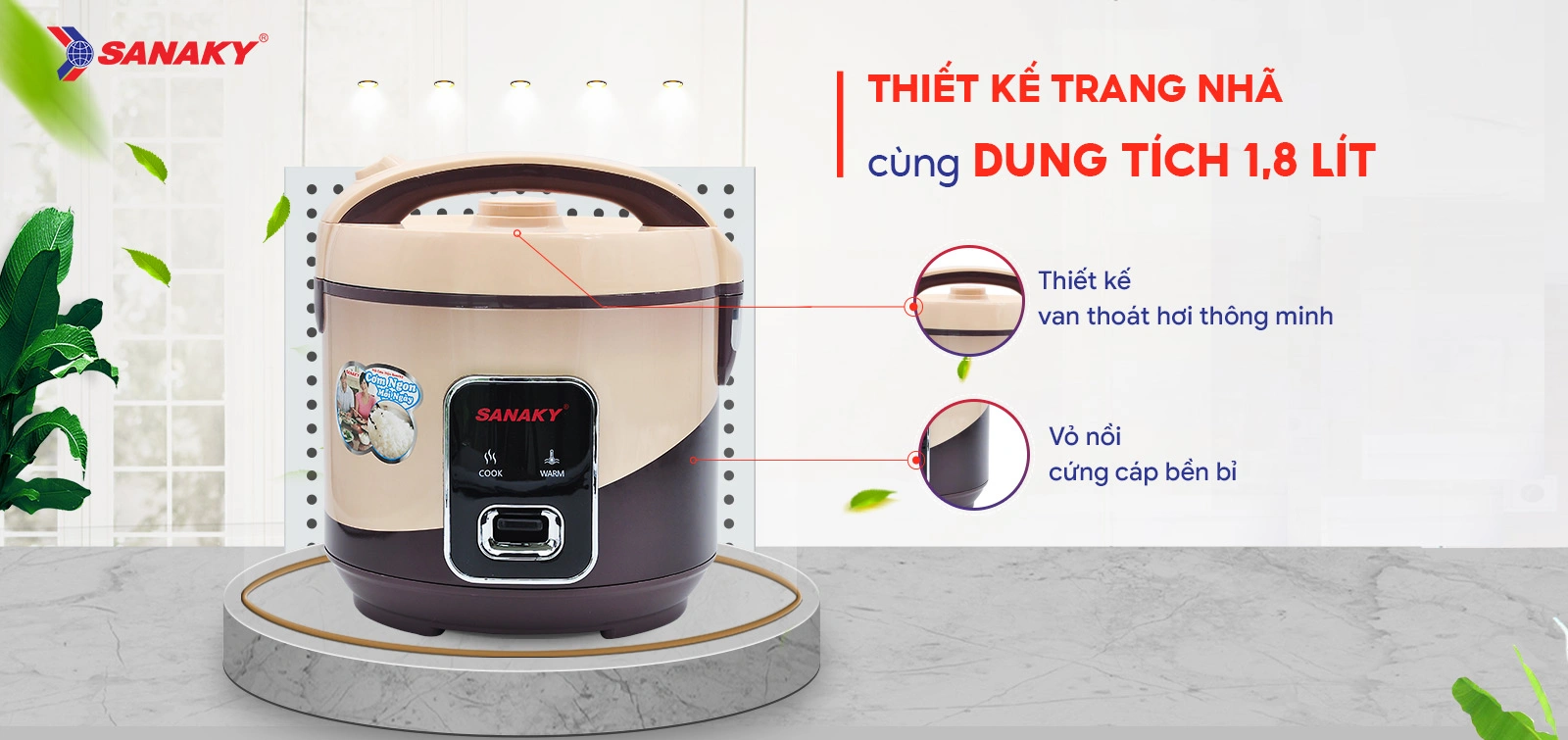 Thiết kế trang nhã cùng dung tích 1,8 Lít