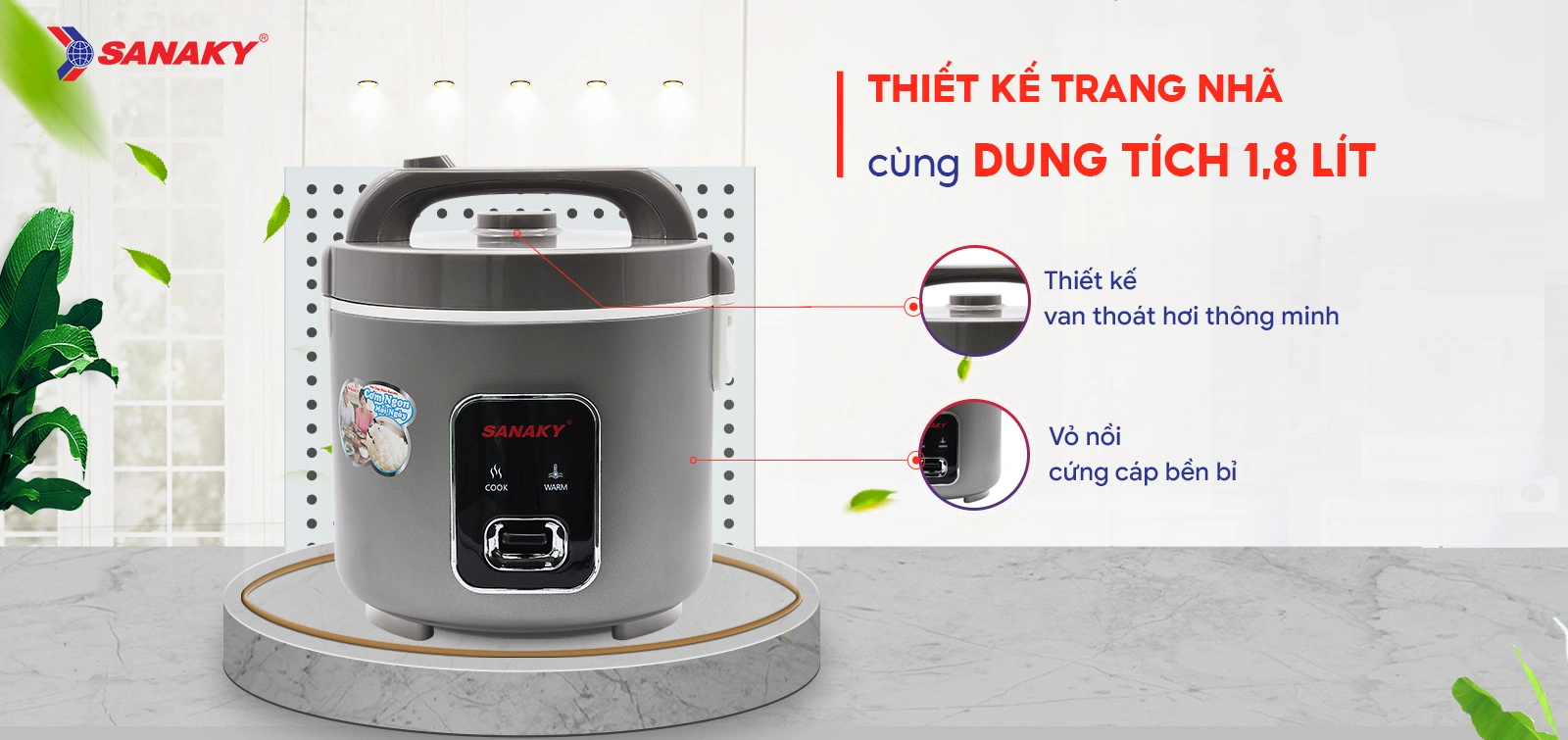 Thiết kế trang nhã cùng dung tích 1,8 Lít