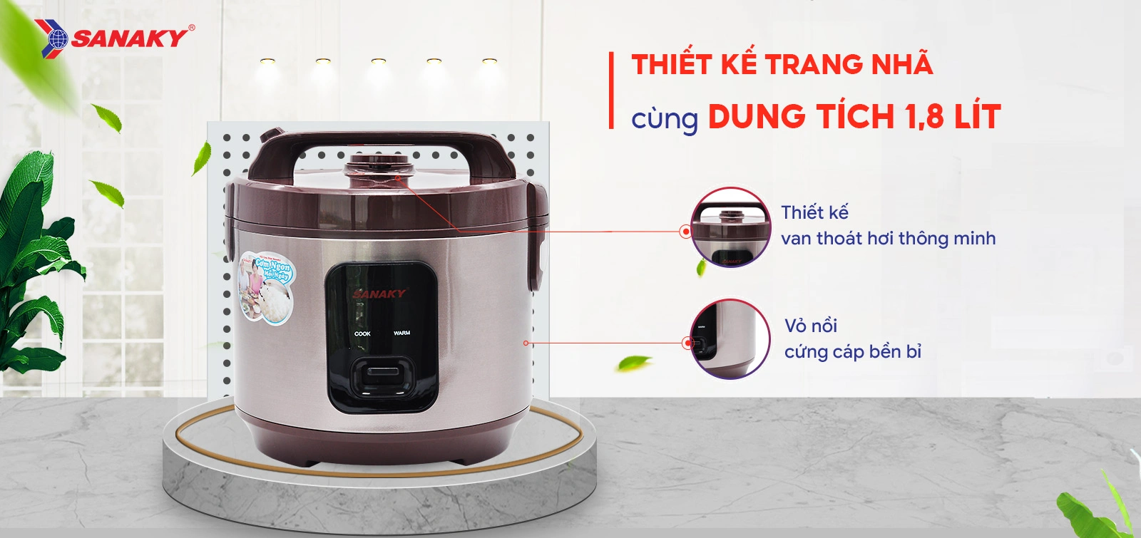 Thiết kế trang nhã cùng dung tích 1,8 Lít