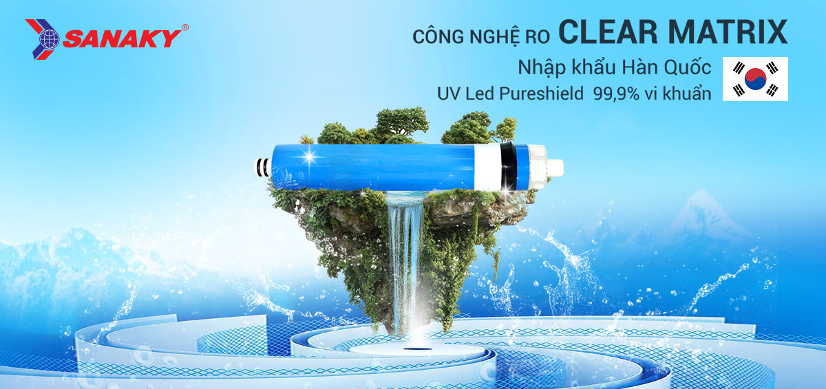 CÔNG NGHỆ RO CLEAR MATRIX NHẬP KHẨU HÀN QUỐC – LỌC SẠCH GẤP ĐÔI, x2 TUỔI THỌ MÀNG LỌC CÔNG NGHỆ RO CLEAR MATRIX NHẬP KHẨU HÀN QUỐC – LỌC SẠCH GẤP ĐÔI, x2 TUỔI THỌ MÀNG LỌC